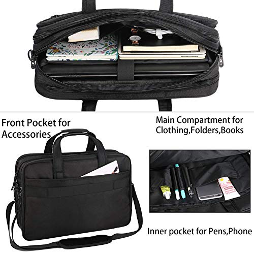 17-Inch-Laptop-Briefcase-for-Men-Soft-Business-Bag-for-Women-Big-Expandable-Computer-Shoulder-Bag-Carry-on-Large-Laptop-Case-Waterproof-Mancro-Office-Bag-Fits-17-156-Inch-Laptop-Black