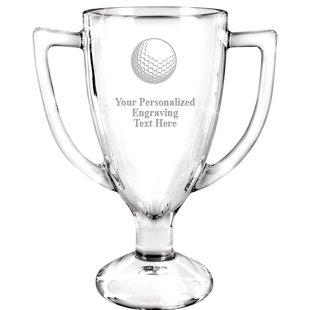 Crown Awards 7" Custom Engraved Cup Trophy, Personalized Glass Cup Award with Your Text