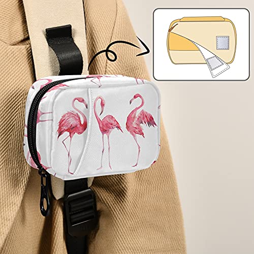 Image of Naanle Watercolor Flamingos Pill Box 7 Day Pill Case Travel Pill Organizer Bag with Zipper Portable Weekly Case Compact Size for Vitamin Supplement Holder