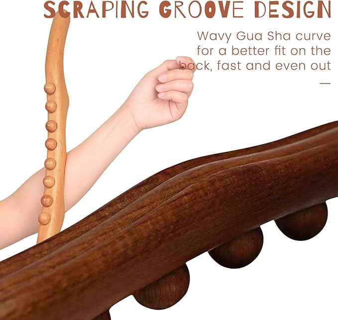 Massage Roller stick Wood Gua Sha Tool Wooden Scraping Therapy Massage for Body Neck Shoulder Back Massager for, Muscle Belly Relief Tool (Brown.) Massage Roller stick Wood Gua Sha Tool Wooden Scraping Therapy Massage for Body Neck Shoulder Back Massager for, Muscle Belly Relief Tool (Brown.)