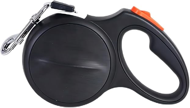 16 FT Retractable Dog Leash for Large Dogs, Heavy Duty & Reflective, Durable Long Leash for Medium to Large Dogs up to 110lbs, Comfortable Handle for Easy Control Black