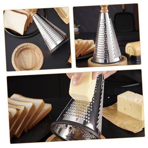 Rallador de Queso de Acero Inoxidable con Mango de Madera miniatura 3