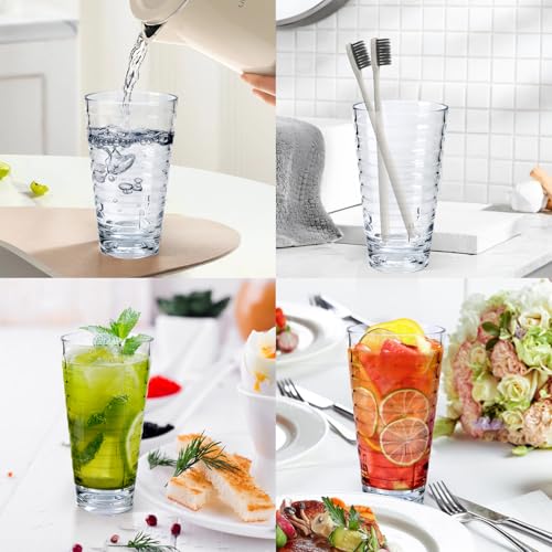 ALIMOTA Trinkgläser Stapelbare, Saftgläser im 4er Set, Kunststoff Gläser, Wassergläser Spülmaschinenfest… – Ansicht 6