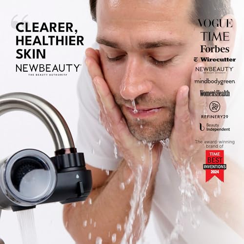 Image of Filterbaby Skincare Filter 2.0, Bathroom Sink Filter Faucet for Skin Care | 99.9% Chlorine Removal - 0.000001 mm Carbon Fiber, Clinically Tested, Skin Hydration in 2 Weeks (Black)
