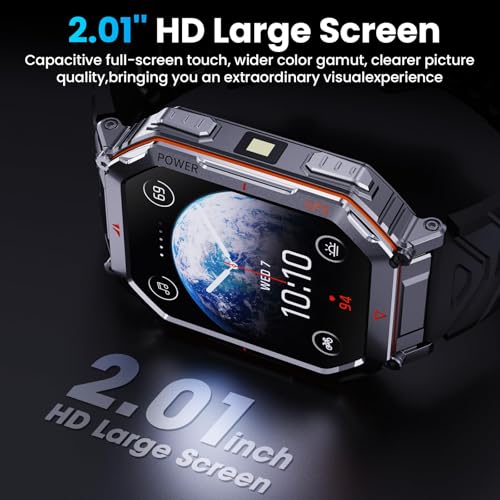 Image of GPS Military Smart Watch for Men，GPT Voice Assistant，Smartwatch with LED Flashlight，2.01 inch HD Display Bluetooth Call，Fitness Tracke with Multiple Sports Modes，Compatible with Android & iOS
