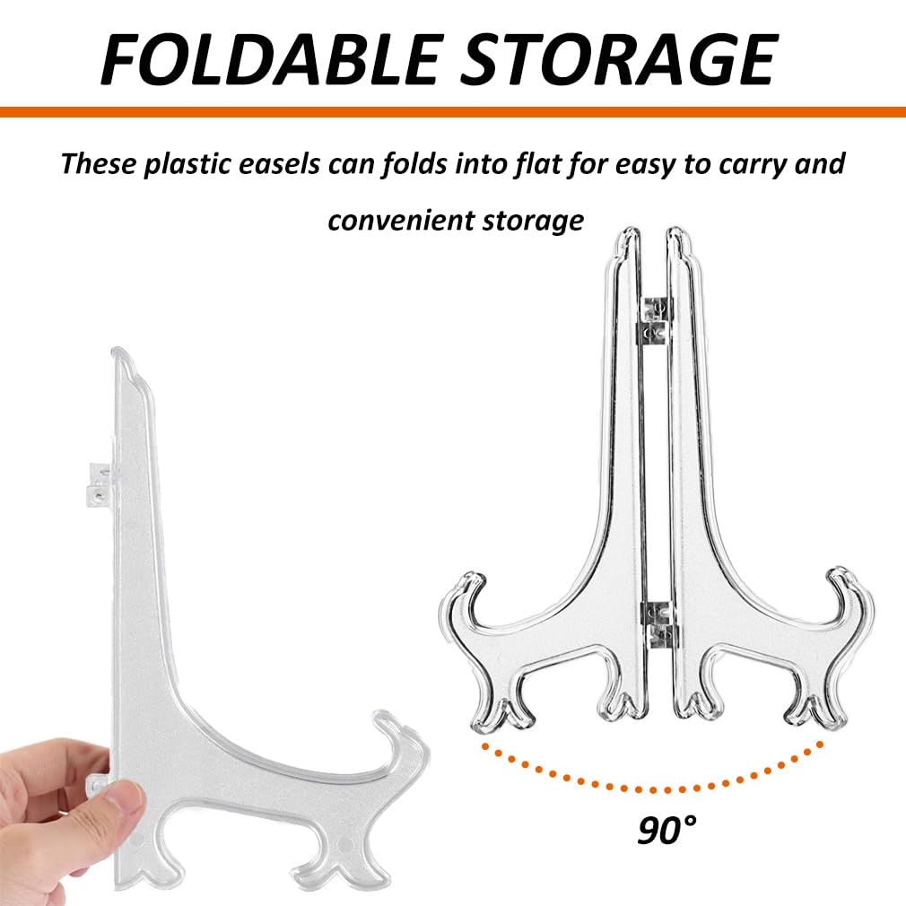 ruitao 15Pack Clear Plastic Easels or Stand / Plate Holders to Display Pictures or Other Items, 3'' - Image 4