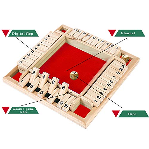 Shut The Box juego de mesa clásico de madera para 2-4 jugadores miniatura 3