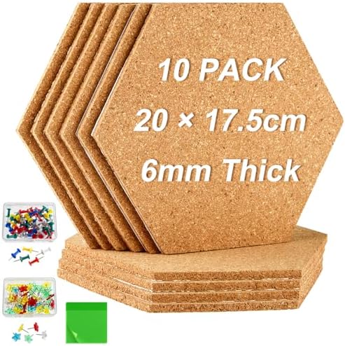 ANPUNAT 6 Pac Self-Adhesive Square Cork Boards For Wall With 100 Push - View #2