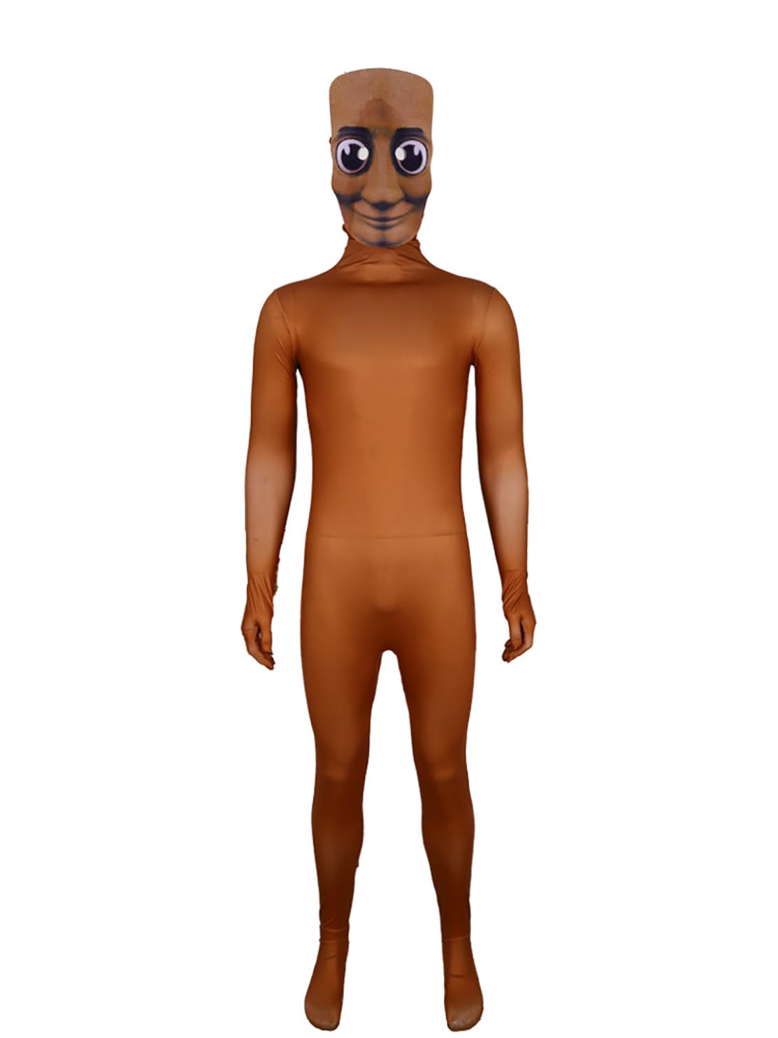 Shukqueen Unisex Italian Brainrot Animals Wooden Stick Man Tung Tung Sahur Clothes Brown Jumpsuit Halloween Bodysuit190cm