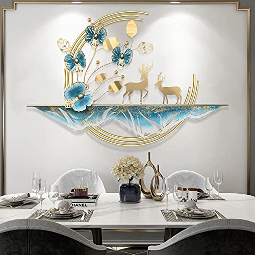 LIUSHI Modern Wanddekoration Metall Groß, Wanddeko Wandbilder Wohnzimmer Schlafzimmer Hintergrund, 3D Wandskulpturen Deko Ornament Handgemachte Dekoration Cover