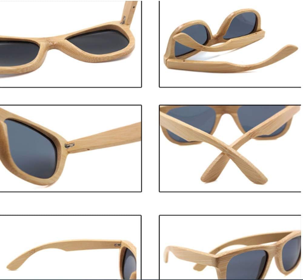 Gafas De Sol De Madera De Bambú para Hombres, Mujeres, Gafas De Brazos De Madera Real Vintage para Viajar, Conducir, Green