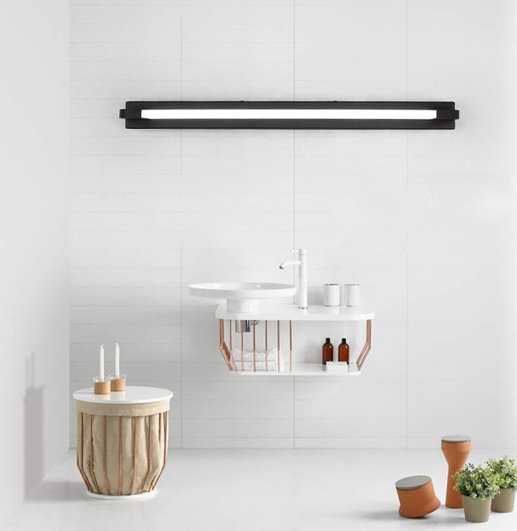 Luce Notturna a LED per mobiletto a Specchio Nero, 56 cm, Moderna e Facile da Usare, Stile Nordico, Bagno, Senza sfarfallio, Trucco, Lampada da Parete, Bianco 6000 K