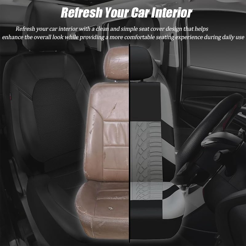 Housse de Siège de Voiture pour Toyota Yaris/Yaris Cross 2023 2024 2025 2026, Couvre Sieges pour Avant et Arrière, Siège Auto Respirant Antidérapant, Accessoire de Siège Auto,B Grey