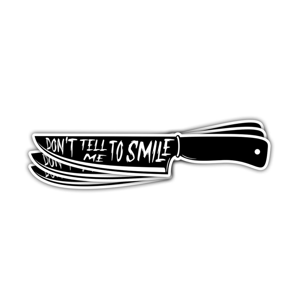 3Pcs Don't Tell Me to Smile Sticker Feminism Women Empowerment Dont Tell Me to Smile Sticker Feminist Knife Waterproof Decal Women's Rights Stickers
