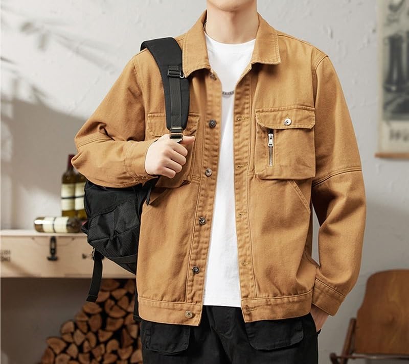 Men Oversized Vintage Denim Jackets Spring and Fall(Gold,XXXXX-Large)3