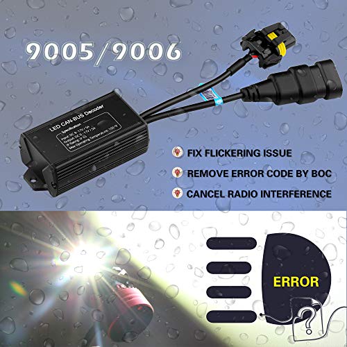 Alla Lighting P20D Base HB3 9005 LED Decoders CAN Bus miniatura 2