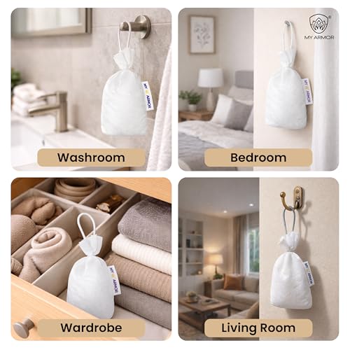 Image of MY ARMOR Natural Camphor Cone Air Freshener | 100% Pure & Organic Kapoor | Long-Lasting Fresh Aroma | For Car, Wardrobe, Bathroom, Pooja Room, Drawers & Office | Pack of 2