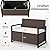 RELAX4LIFE Wicker Outdoor Bench with Storage - Rattan Deck Box w/Protective Liner for Pillows, Pool Supplies, Garden Tools, Patio Loveseat with Seat Cushion & Metal Armrests for Backyard Porch Balcony