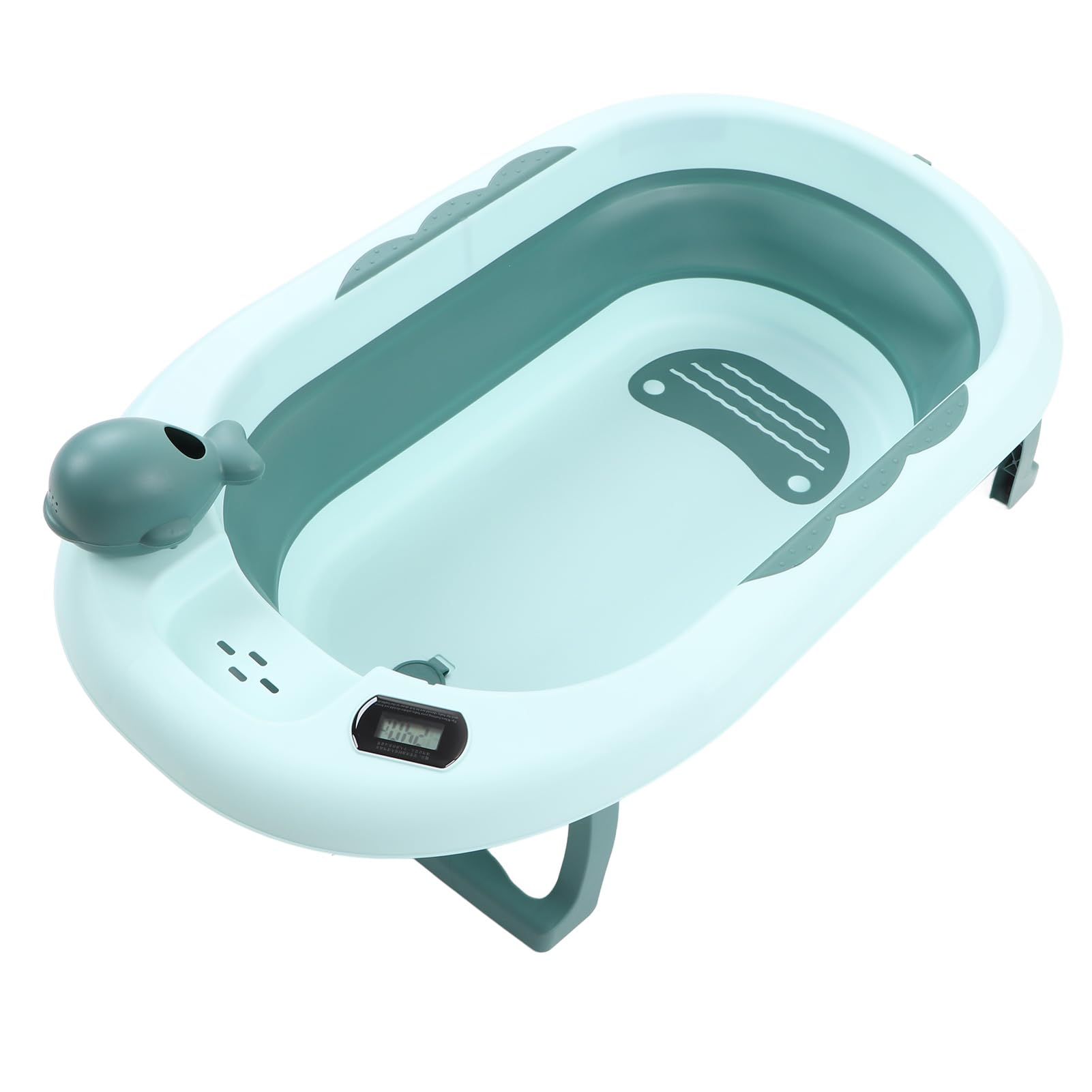 Generic Bañera de bebé, Registro de Temperatura de Registro de Bañera Ahorrar Plegamiento Plegable PP Shampoo Cup para Uso en el Hogar (verde claro)