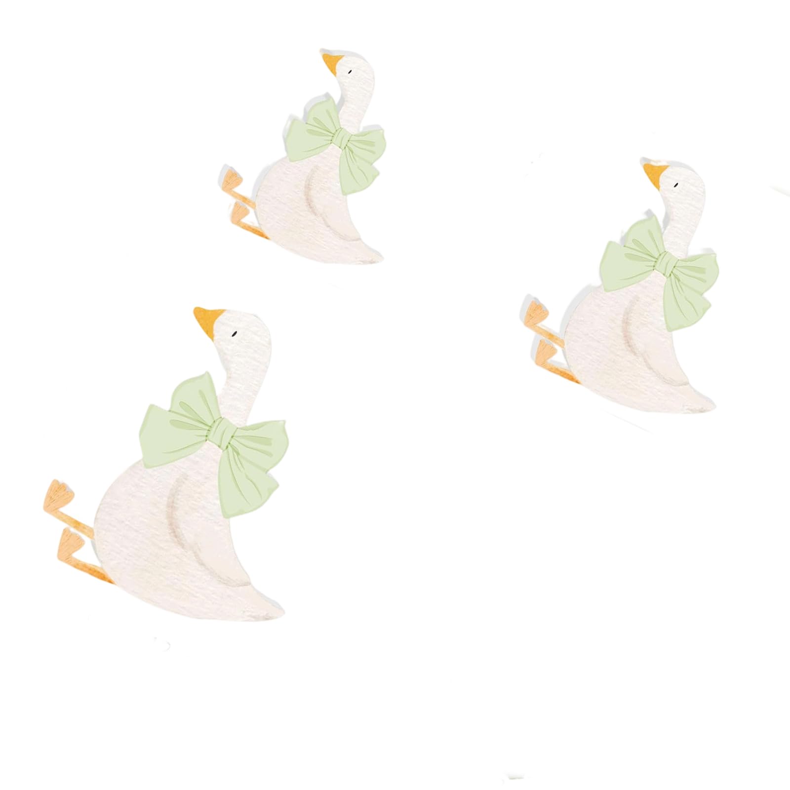 yanwuwa 3Pcs Wooden Bowknot Geese Ornaments Decorative Wood Geese Statue for Christmas Thanksgiving Easter Holiday Decoration Halloween Ornaments