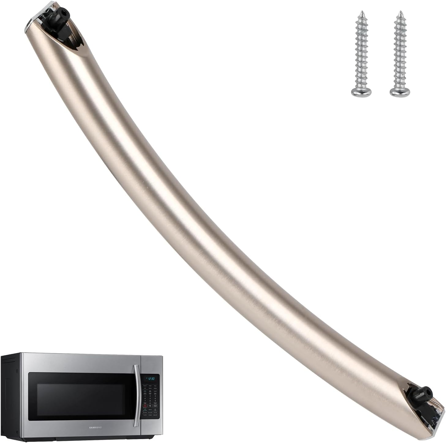 DE94-04309A DE94-04309B Microwave Door Handle with 2 Screws, ME17R7021ES ME19R7041FS Handle, Compitable for Samsung ME21R7051SS ME21R7051SG Microwave(See Figure 3 for Specific Models) DE94-04309A DE94-04309B Microwave Door Handle with 2 Screws, ME17R7021ES ME19R7041FS Handle, Compitable for Samsung ME21R7051SS ME21R7051SG Microwave(See Figure 3 for Specific Models)