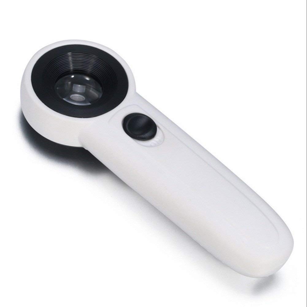 Lupas, Lupa de Mano con luz LED Lupa de iluminación pequeña portátil Lente óptica 40X HD para Mantenimiento de inspección de identificación de Monedas Wenwan The New