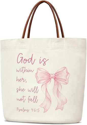 Tote Bag for Women Berry Gift for Teen Girls Reusable Grocery Shopping Canvas Bags With Leather Handles Shoulder Bag