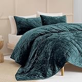 SHALALA Luxury Velvet Quilt Set King Size,Ultra Soft Lightweight Summer Velvet Comforter Set, Oversized Bedspread Coverlet with 2 Shams Diamond Pattern,for All Season(Dark Teal,King)