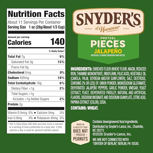 Image of Snyder's of Hanover Jalapeno Flavored Pretzel Pieces, 11.25 Oz