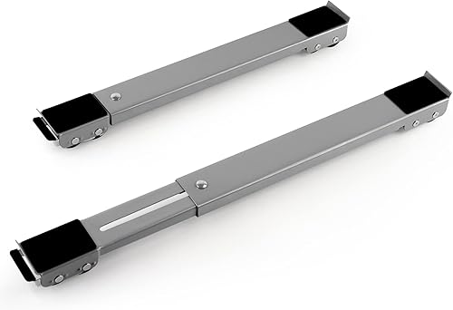 Lilithye Par de rodillos de electrodomésticos de alta resistencia, herramientas de movimiento, ampliables, ajustables, de acero, para lavadora,