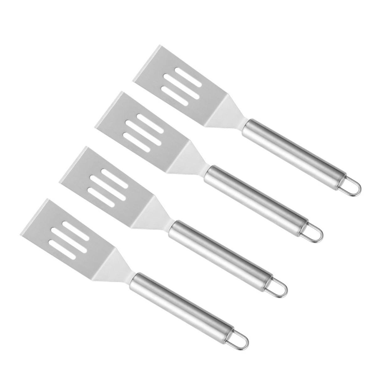 BEBEMOKO Egg Spatula for Kitchen Use 4pcs Teppanyaki Scraper Frying Spatula Steel Utensils Set for Cooking