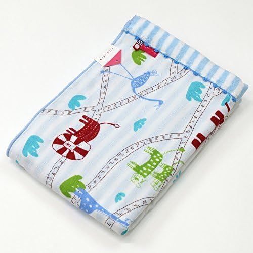 Iori Anmal Shower Towel (Bath Towel) imabari towel Japan - Blue