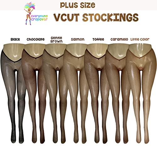 Image of V-Cut Skintone Gold Glitter Fishnet Stockings | VCUT Carnival Tights for Black and Brown Skin Women