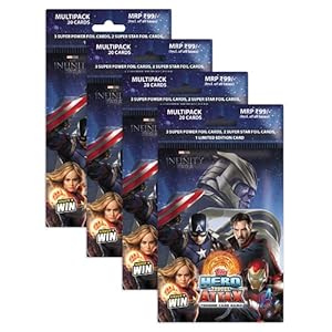 Topps Marvel Hero Attax 2021 TCG Collection (Combo of 4 Multipacks) I Themed Playing Cards I Marvel Trading Cards | Marvel Cards | Marvel Playing Cards | Avengers Playing Cards | Avengers Cards