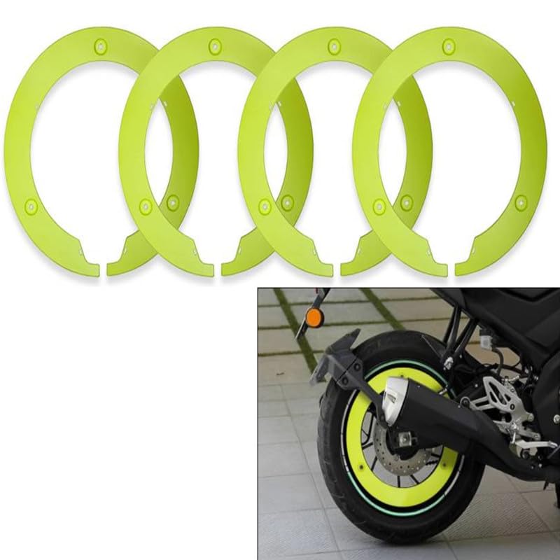 GadiParts Bike Universal Wheel Cover/Wheelcover Pack of 4 for 2 Wheels Green Suitable for 17inch Motorcycle Wheels RE Classic Chrome