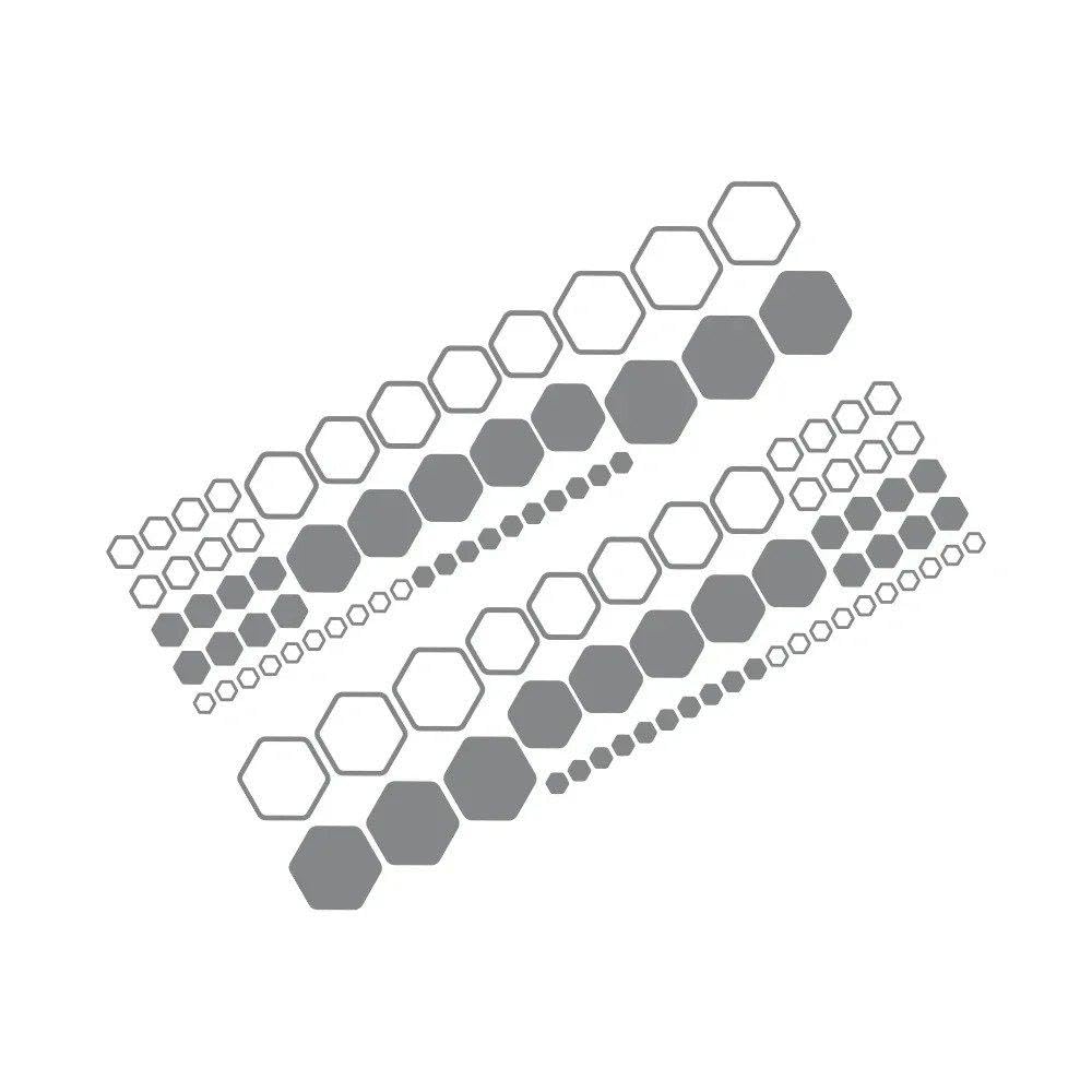 Dabhuoc Glossy Gray Car Honeycomb Combination Stickers Polygonal Waterproof Vinyl Decals Decoration Diy Side Body(Glossy Gray)