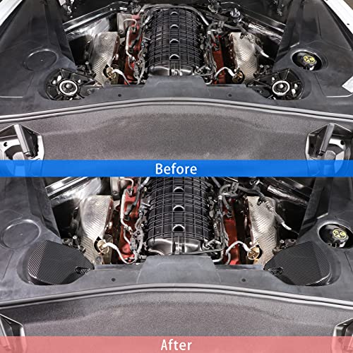 Image of TOYCIDFG Engine Bay Shock Protection Panel Cover Trim Compatible with Chevrolet C8 Corvette 2020-2024 Absorbing Tower Cover Caps (Carbon Fiber Pattern)