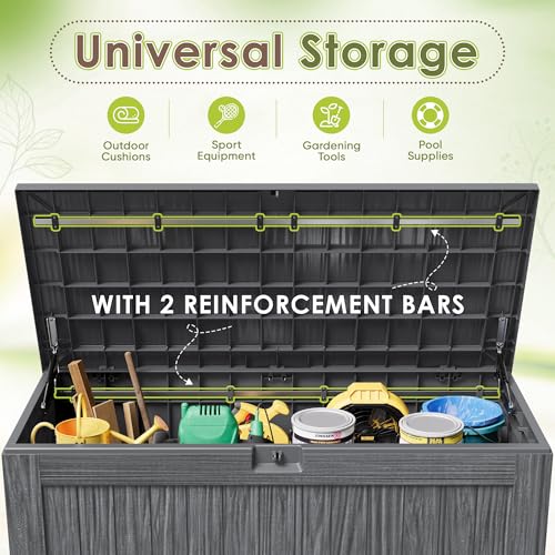 Image of Devoko 125 Gallon Outdoor Storage Box, Waterproof Resin Deck Box