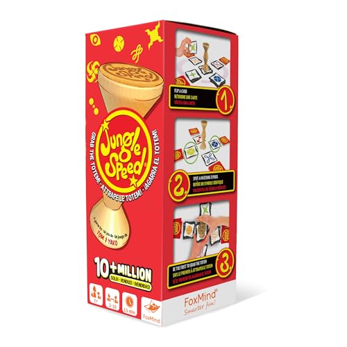 FoxMind Games: Jungle Speed - Eco Edition - Match Cards & Grab The Totem First, Family Game Night of Observation & Reflexes, Kids 7+, 2-10 Players
