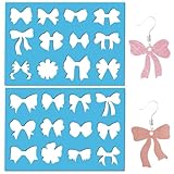 GORGECRAFT 2 Stück Schleifenschablone Acryl Kokette Schleifenknoten Vorlage Wiederverwendbar Schmetterlings Ohrring Herstellung Stanzschablone Vorlage Für Ohrringe Schmuckherstellung Leder DIY Basteln