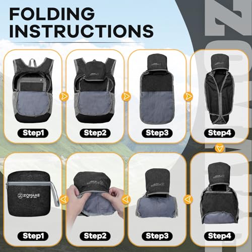 Mochila deportiva ZOMAKE plegable ligera 10L azul oscuro miniatura 7