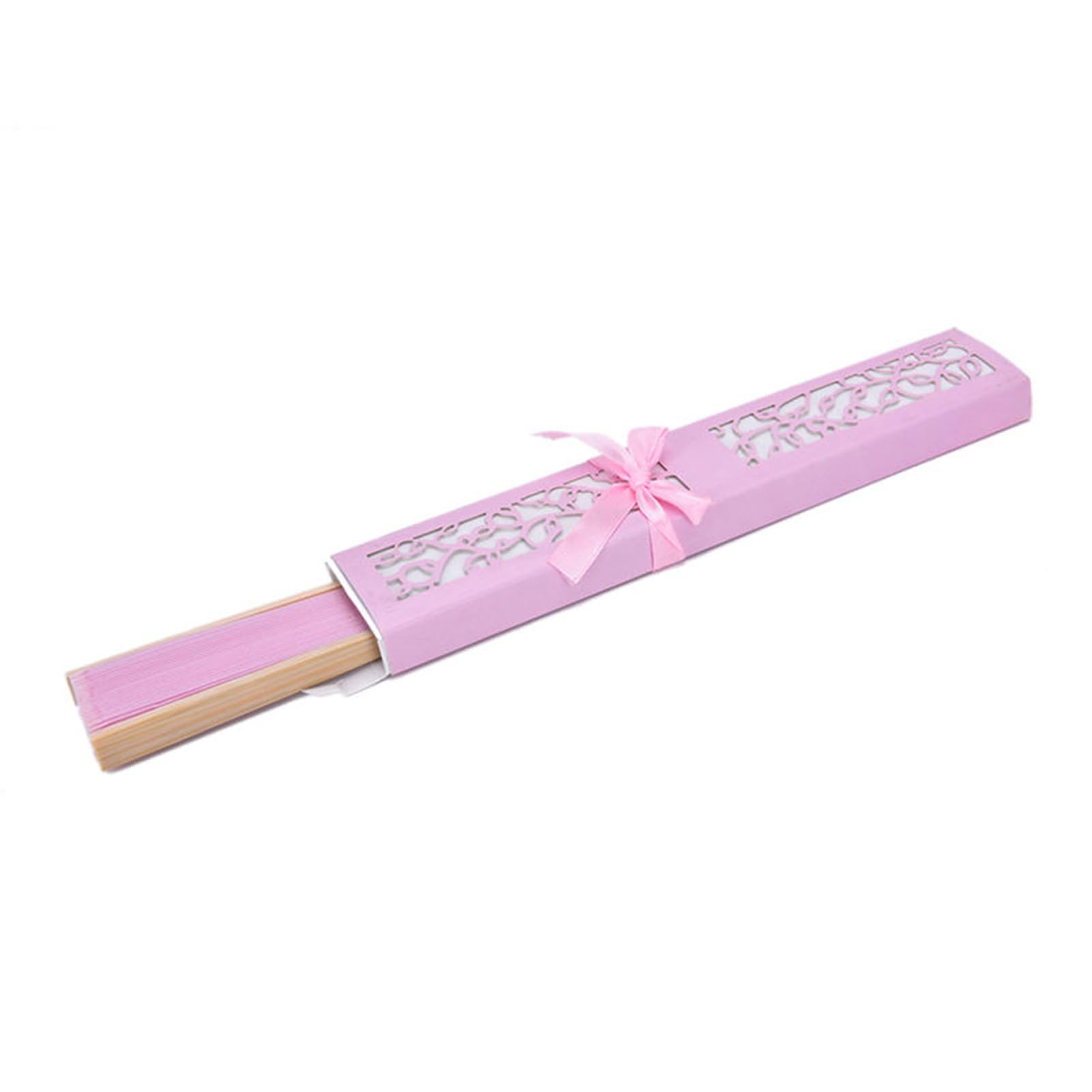 matumou Bridal Hand Held Folding Wedding Party Favors Guests Gift with Storage Box
