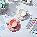 Goaste 2 Pack Ceramic Coffee Mug With Saucer Set, Cute Cloud Mug With Sunflower Coaster, 8oz Creative Latte Tea Cup For Office, Home, Coffee, Tea, Latte, Milk, Pink, Pearl White - View #7