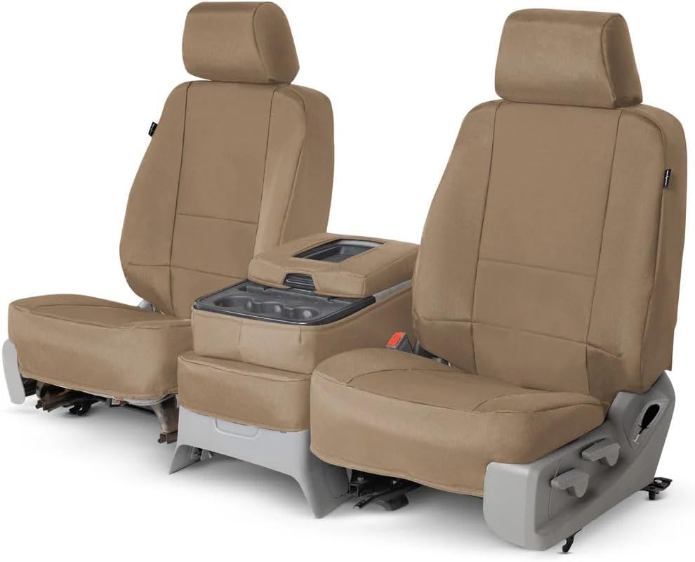 Custom Fit Seat Covers for Ford F-150 60-40 Style Seats - Tan Canvas Fabric