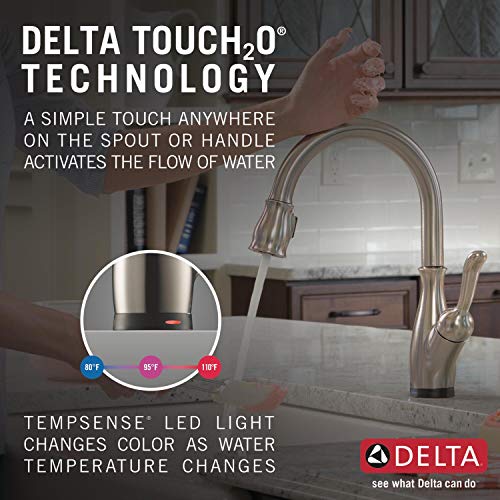 Delta Faucet Leland Touch Kitchen Faucet Brushed Nickel, Kitchen Faucets with Pull Down Sprayer