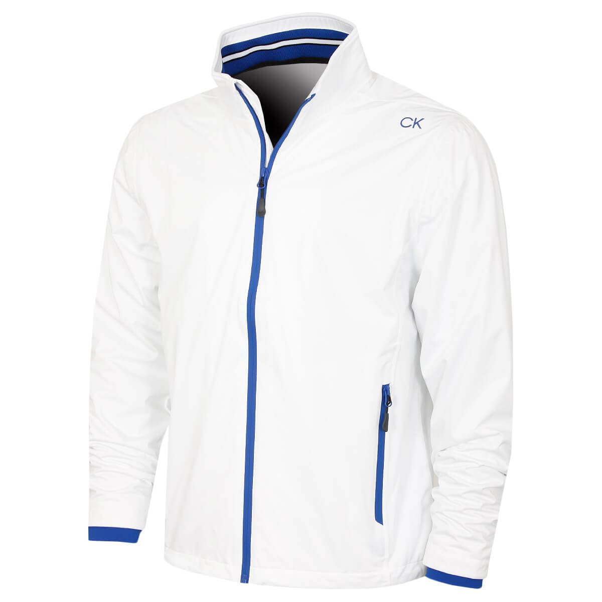 Calvin Klein Men's White Collar Detail Waterproof Jacket - Xxl