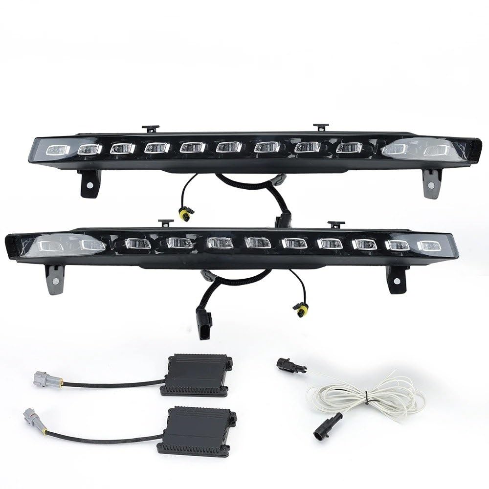 Faro Auto 2 Luci Diurne A LED Da 12 V Per Q7 2010-2015 Funzione Indicatore Direzione Giallo Dinamico, Lampadina Fendinebbia Impermeabile Per Auto DRL Faro Principale Fari