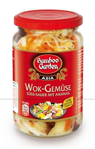 Bamboo Garden Wok-Gemüse, süß-sauer, 330 g, Abtropfgewicht 180 g (Verpackungsdesign kann abweichen)