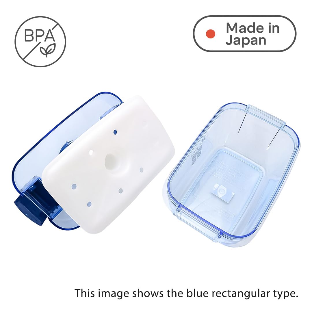 Presse-légumes Tsukemono rond fabriqué au Japon sans BPA (bleu, 1,6 l)