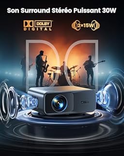 Vidéoprojecteur 4K【Google TV/Dolby】 36000 Lumens Netflix/Disney+ Projecteur 4K Portable Auto Focus/Keystone, Contrôle Vocal, HDR10, Projecteur WiFi6 Bluetooth FHD 1080P Rétroprojecteur Home Cinéma